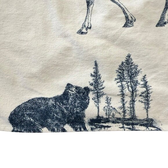 Vtg Eddie Bauer AOP Flannel Shirt Mens Large Wild Life Graphic Ivory Long Sleeve - Picture 10 of 13